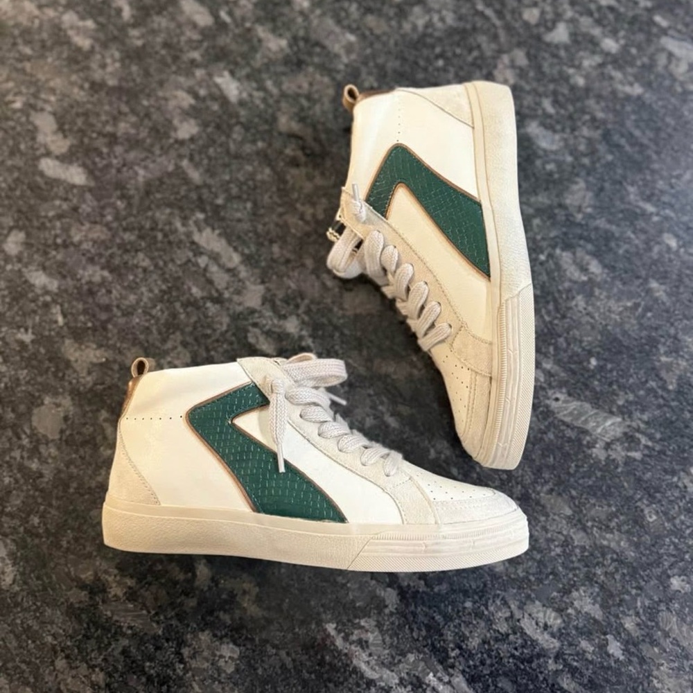 ShuShop White and Green Women's Sneakers